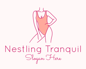 Woman Swimsuit Model logo design