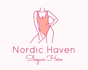 Woman Swimsuit Model logo design