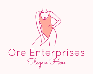 Woman Swimsuit Model logo design