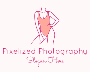 Woman Swimsuit Model logo design