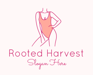 Woman Swimsuit Model logo design