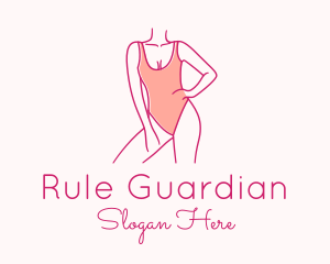 Woman Swimsuit Model logo design