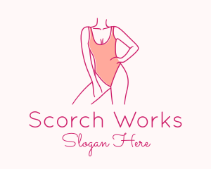 Woman Swimsuit Model logo design