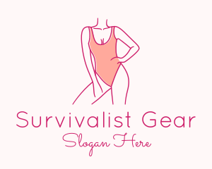 Woman Swimsuit Model logo design