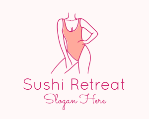 Woman Swimsuit Model logo design