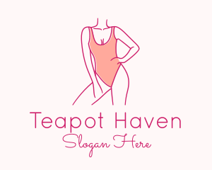 Woman Swimsuit Model logo design