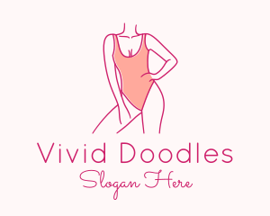 Woman Swimsuit Model logo design