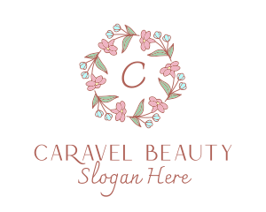 Floral Wedding Wreath  logo design