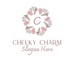 Floral Wedding Wreath  logo design