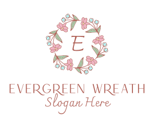 Floral Wedding Wreath  logo design