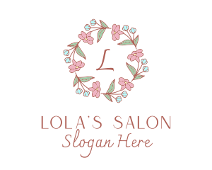 Floral Wedding Wreath  logo design