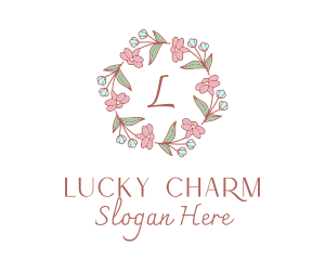 Floral Wedding Wreath  logo design