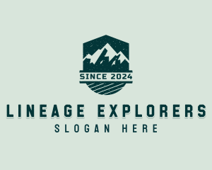 Outdoor Mountaineering Shield logo design