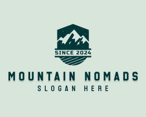 Outdoor Mountaineering Shield logo design