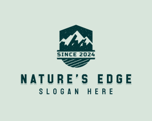 Outdoor Mountaineering Shield logo design