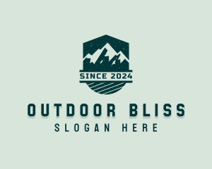 Outdoor Mountaineering Shield logo design