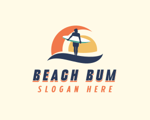 Sea Wave Surfer logo design