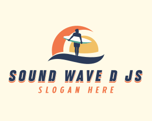 Sea Wave Surfer logo design