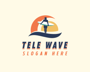 Sea Wave Surfer logo design