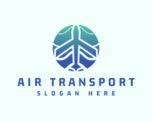 Gradient Airplane Transport logo design