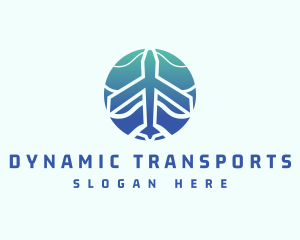 Gradient Airplane Transport logo design