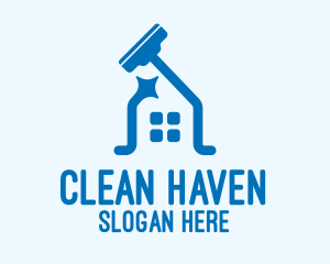 Blue Clean House  logo design