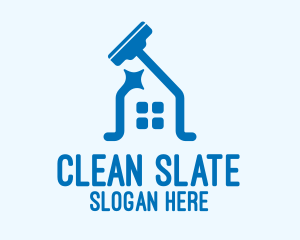 Blue Clean House  logo design