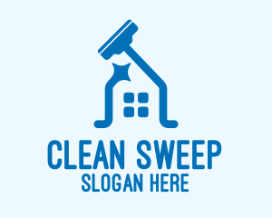 Blue Clean House  logo design