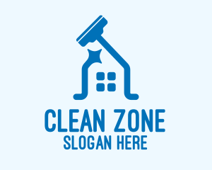 Blue Clean House  logo design