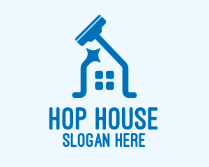 Blue Clean House  logo design