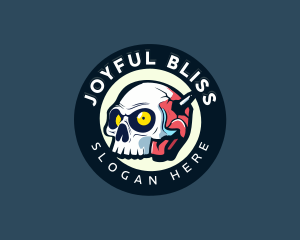 Shooting Bullet Skull Logo