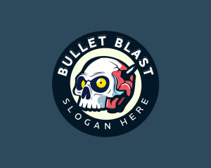 Shooting Bullet Skull logo design