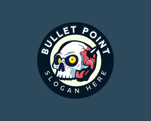 Shooting Bullet Skull logo design