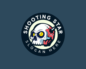 Shooting Bullet Skull logo design