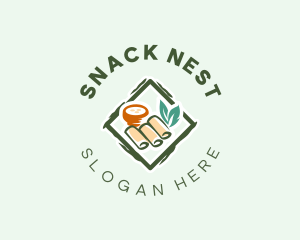 Spring Rolls Snack logo design