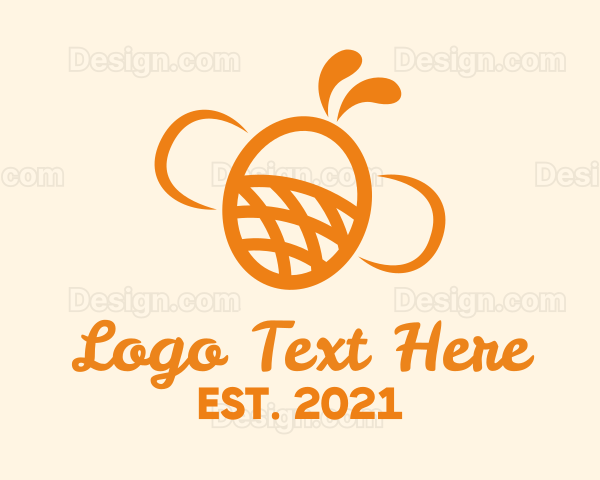 Orange Bee Insect Logo