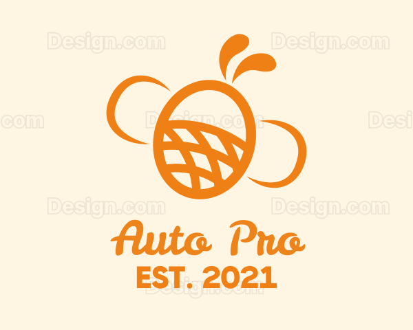 Orange Bee Insect Logo