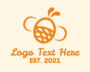 Orange Bee Insect logo