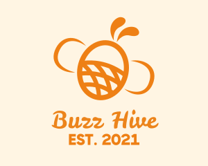 Orange Bee Insect logo