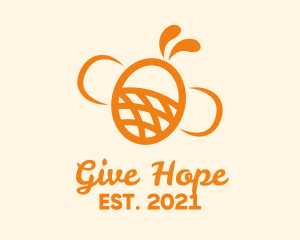 Orange Bee Insect logo design