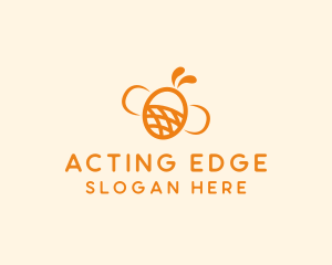 Orange Bee Insect logo design