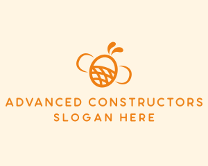 Orange Bee Insect logo design