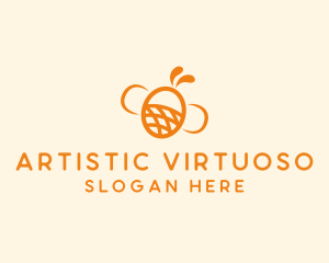 Orange Bee Insect logo design