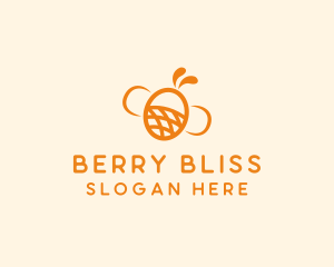 Orange Bee Insect logo design