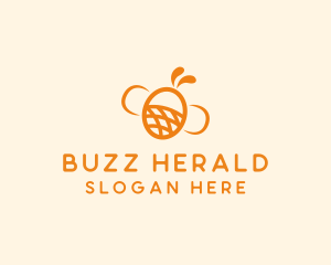 Orange Bee Insect logo design