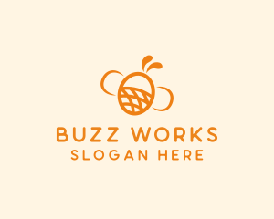 Orange Bee Insect logo design