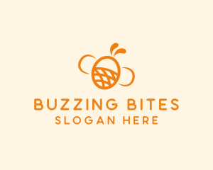 Orange Bee Insect logo