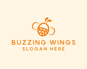 Orange Bee Insect logo design