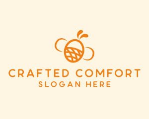 Orange Bee Insect logo design