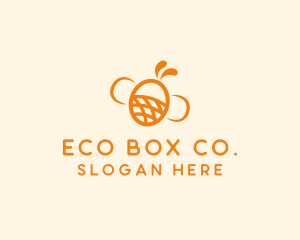 Orange Bee Insect logo design